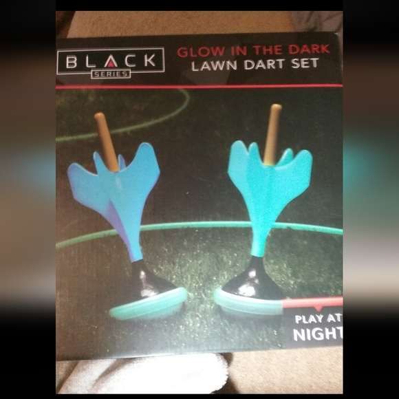Black Series Glow in the Dark Lawn Dart Set 7 piece set with bag NEW - Picture 2 of 5